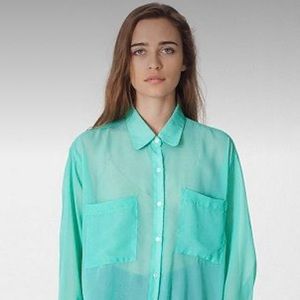 American Apparel Chiffon Button Up Shirt